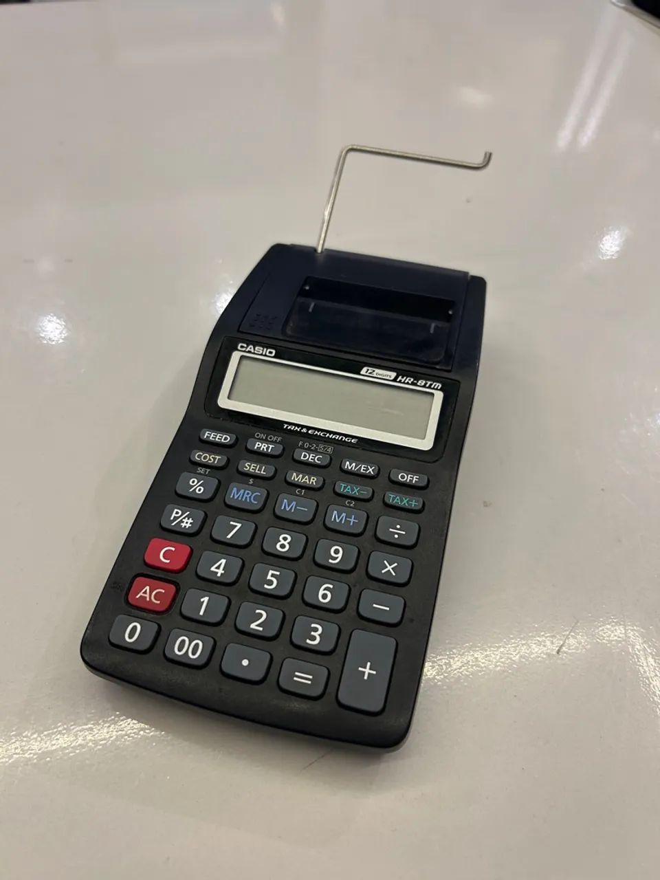 Calculadora de mesa Casio com bobina HR-8TM 12 Dígitos
