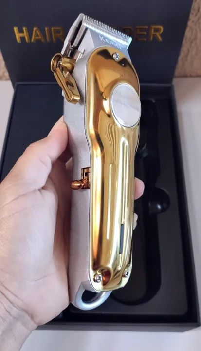 Maquina De Cortar Cabelo Profissional Kemei Gold - Foto 2