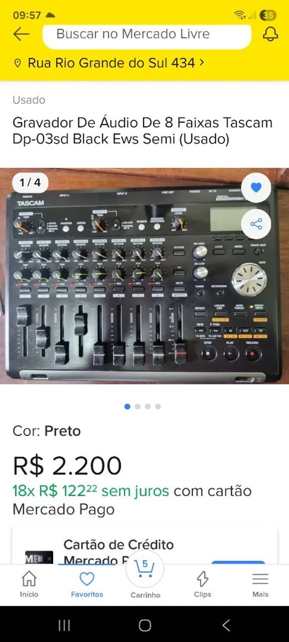 Portastudio Tascam DP-03SD - Microfones e Gravadores - Chácaras