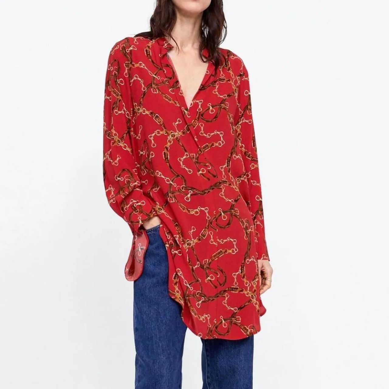 Vestido Zara vermelho estampado  - Foto 2