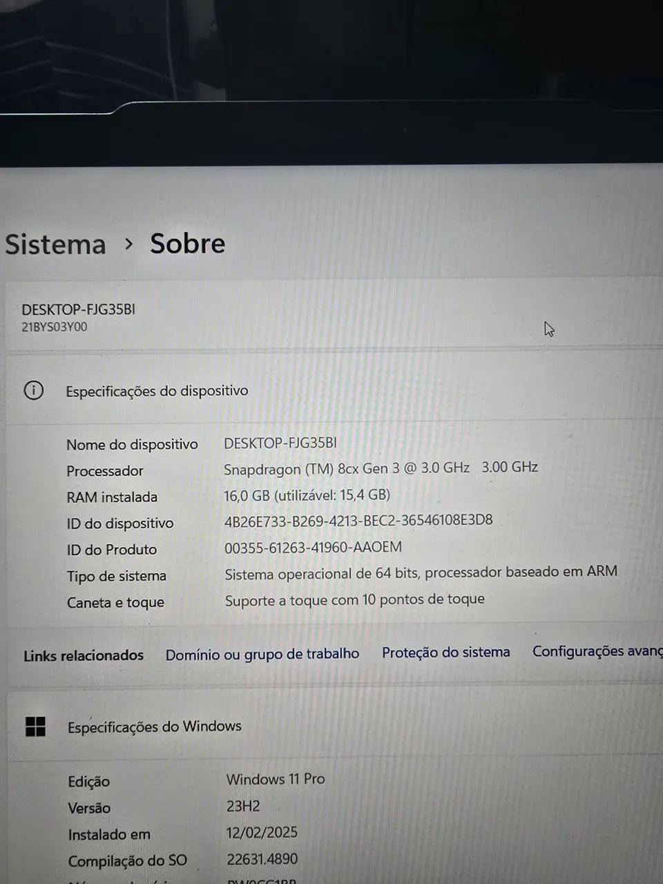 Notebook Lenovo ThinkPad x13s snapdragon 16gb 500ssd gamer e touch - Foto 2