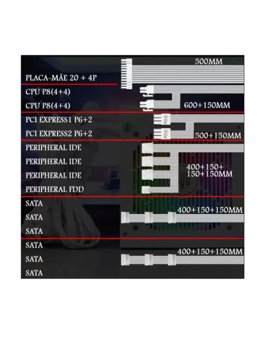 FONTE ATX 750W REVENGER MAXIMUS 80 PLUS BRONZE FO-MAX06RGB - Foto 3