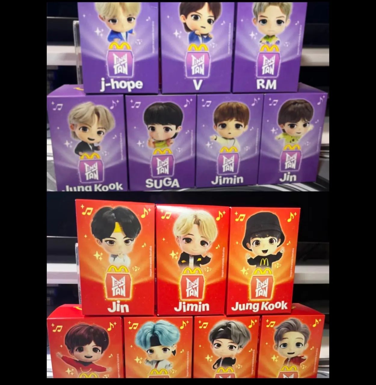 Coleção BTS Mc Donald?s 14 bonecos + caixa do Mc 