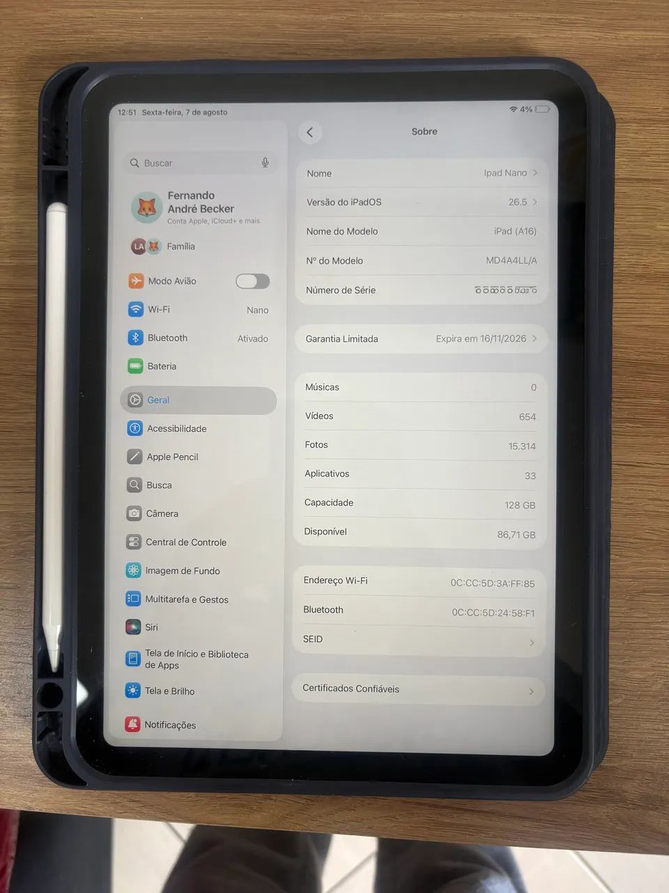 iPad A16 - 128gb ainda na garantia