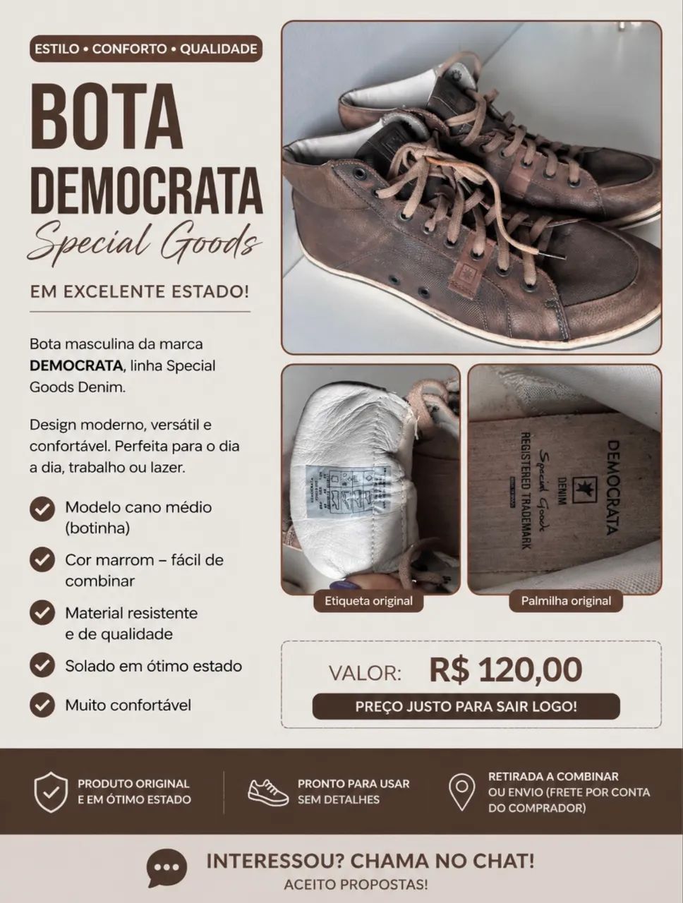 Bota masculina Democrata  - Foto 2