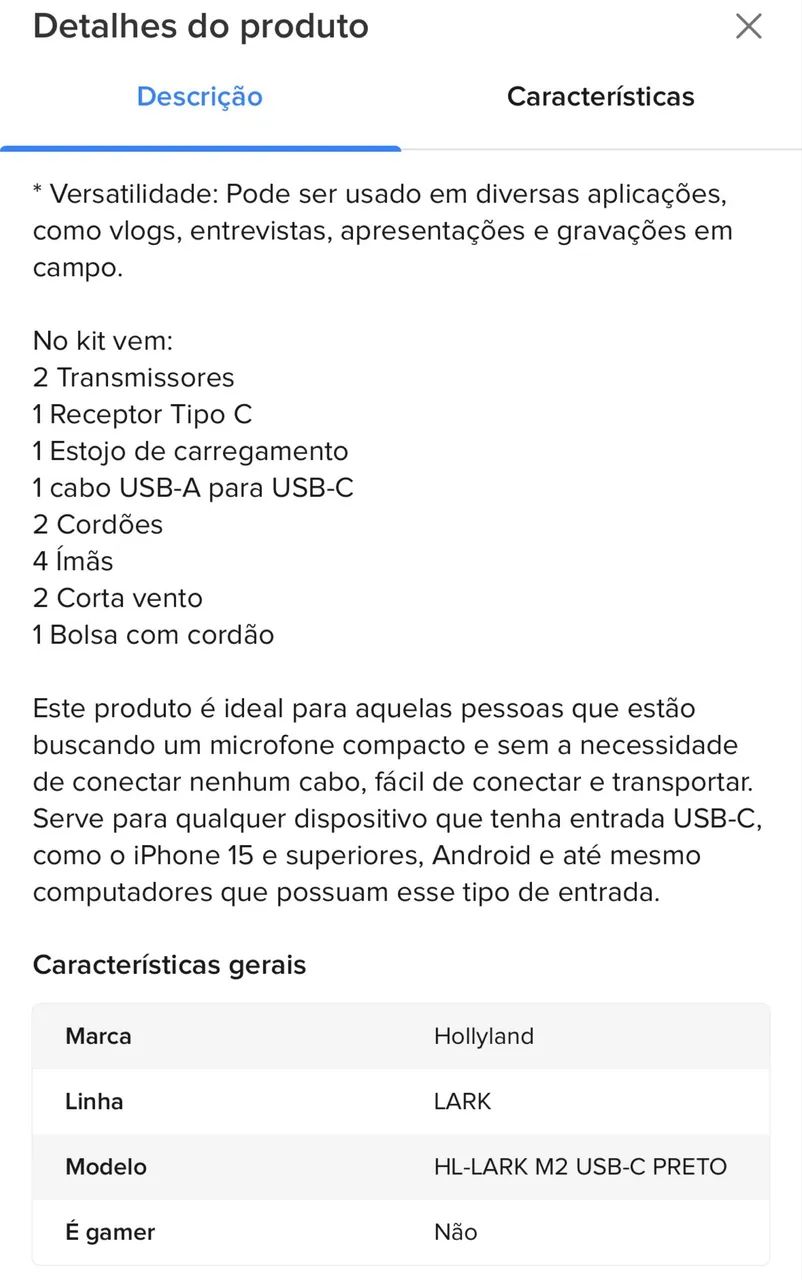 Microfone sem fio Hollyland Lark M2 - Foto 4