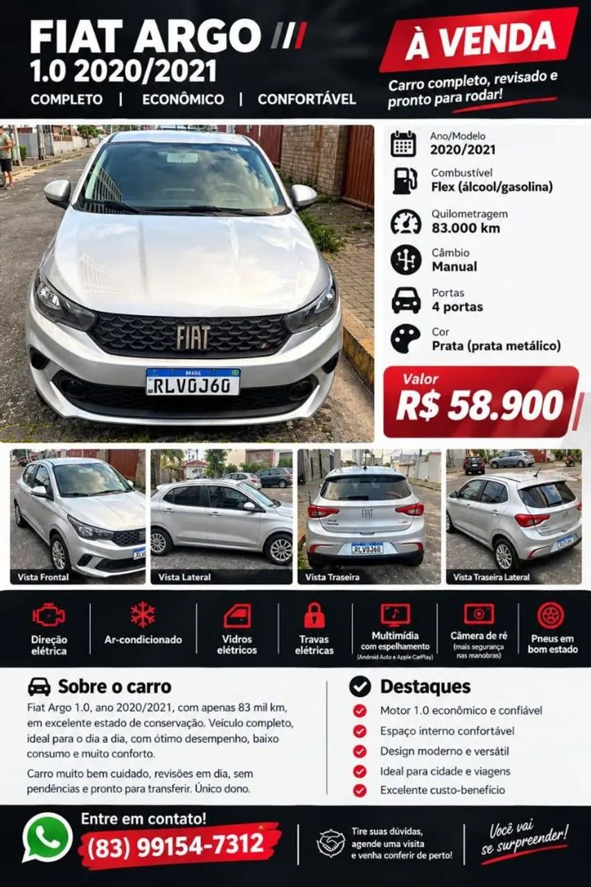 Fiat Argo 1.0 6V FLEX 2021