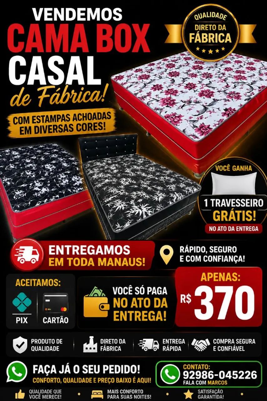 Cama box casal com entrega 