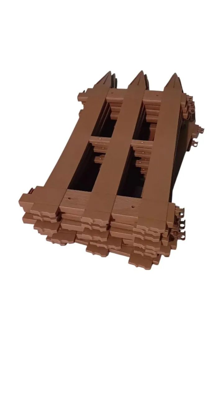 Kit com 10 cercas de plástico marrom  - Foto 2