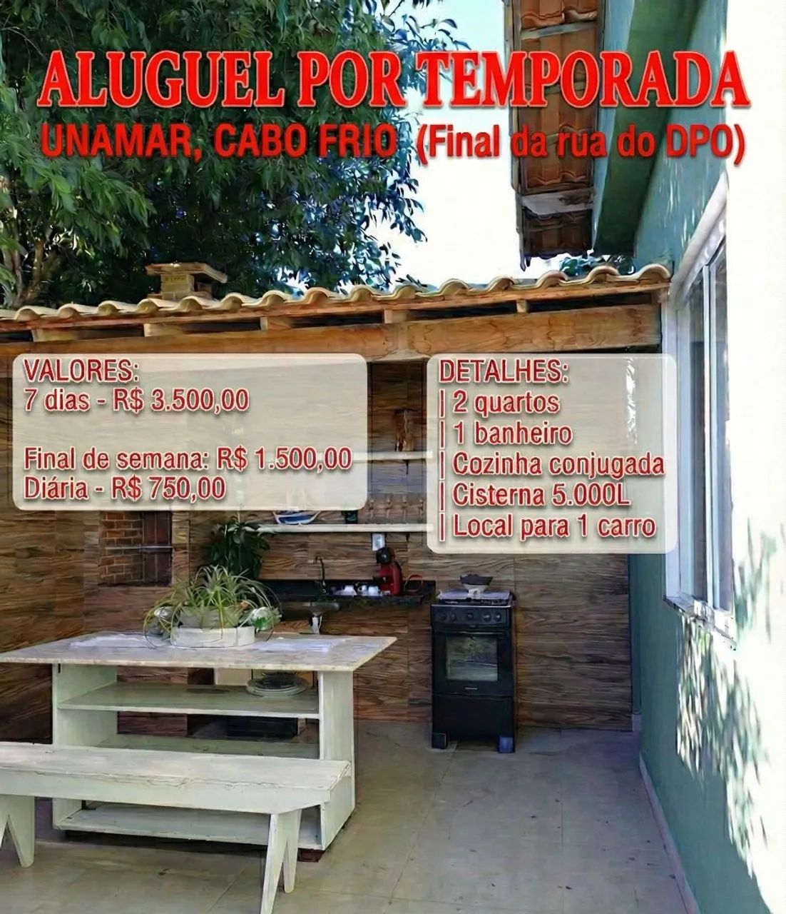 CASA DE TEMPORADA EM UNAMAR - CABO FRIOO FRIO ?<br>