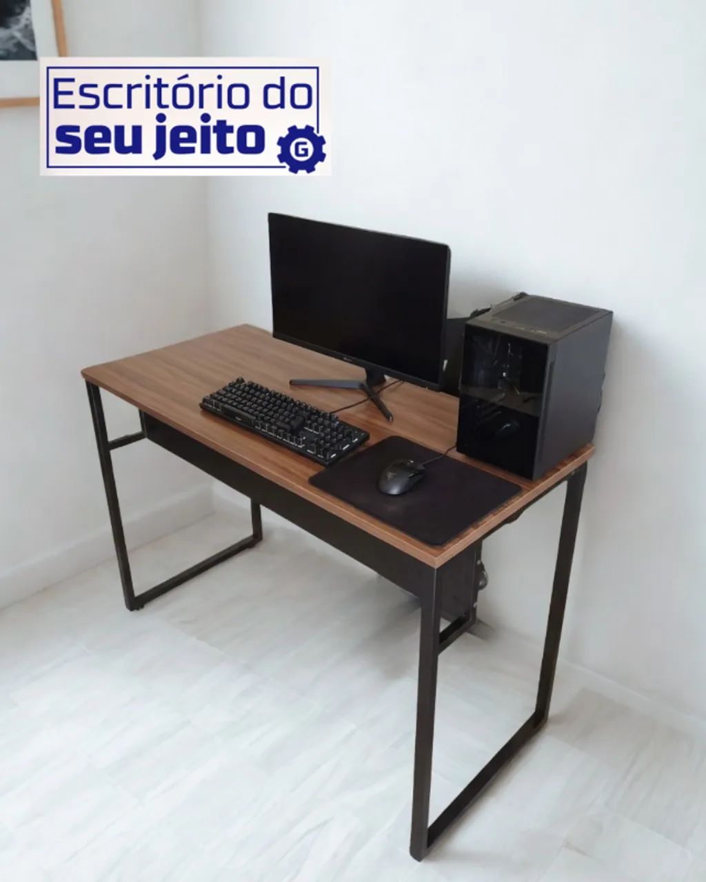 Mesa de Estudo Reforçada 1,1 m NOVA Escrivaninha Multiuso Notebook Computador Escritório - Foto 2