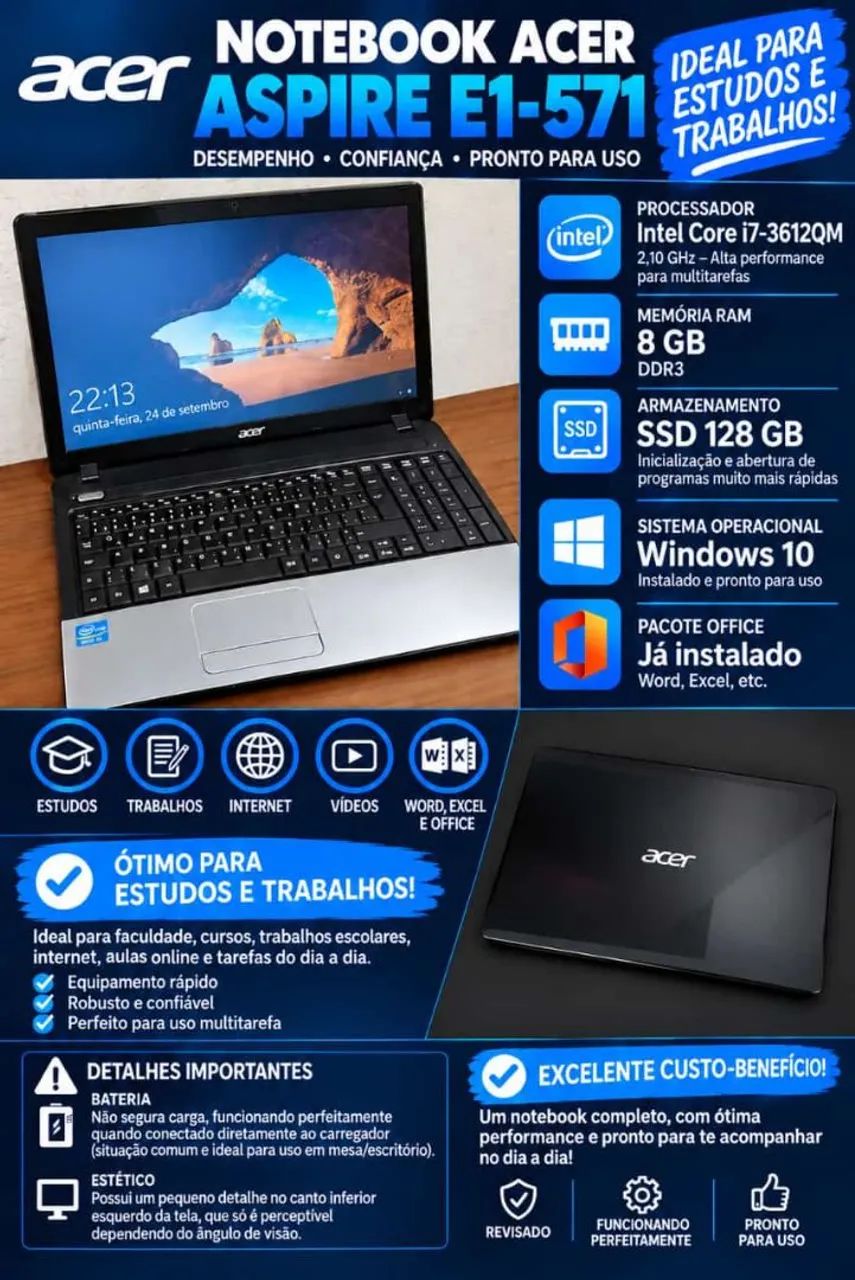 Notebook Acer Aspire E1-571 - Foto 3