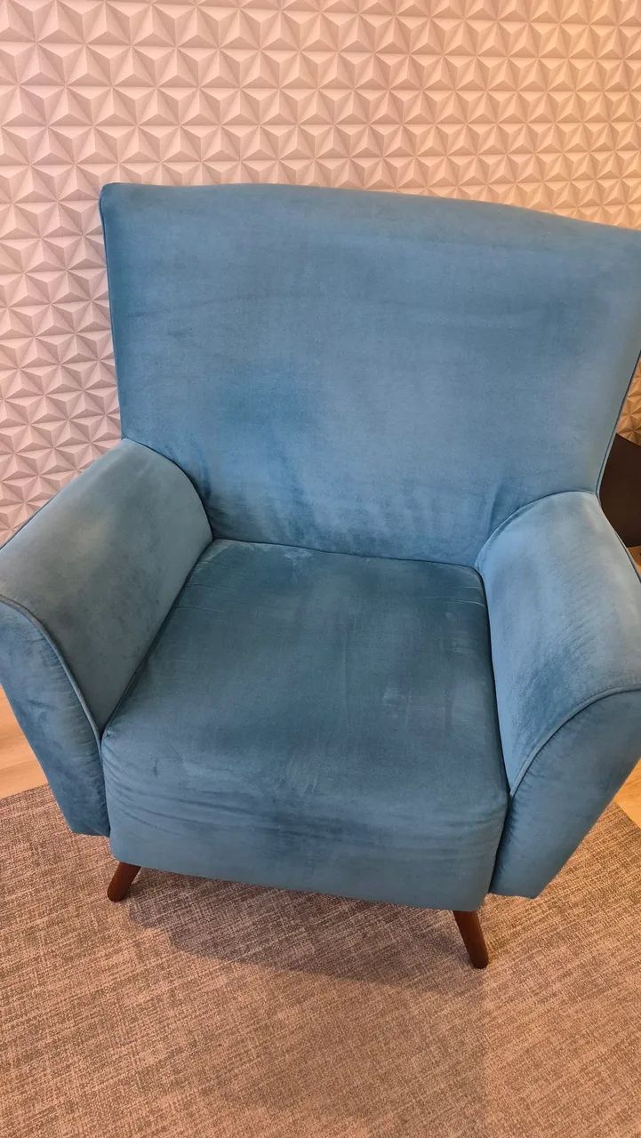 Poltrona decorativa azul - Foto 3