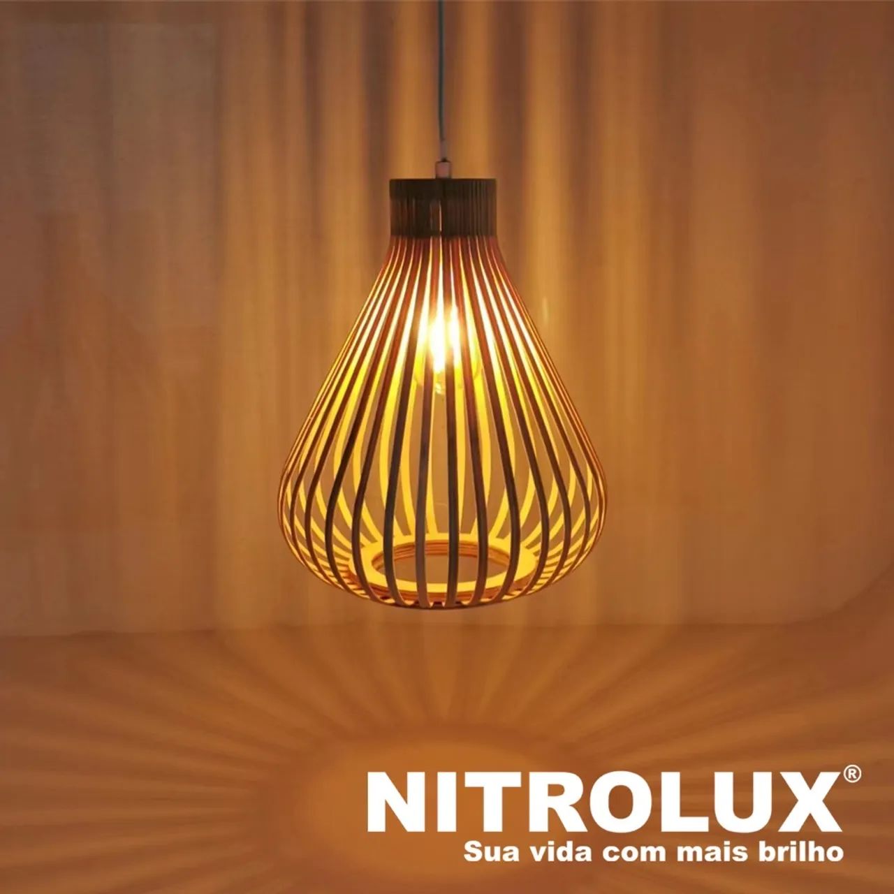 Pendente Lustre Bambu Natural - Foto 3