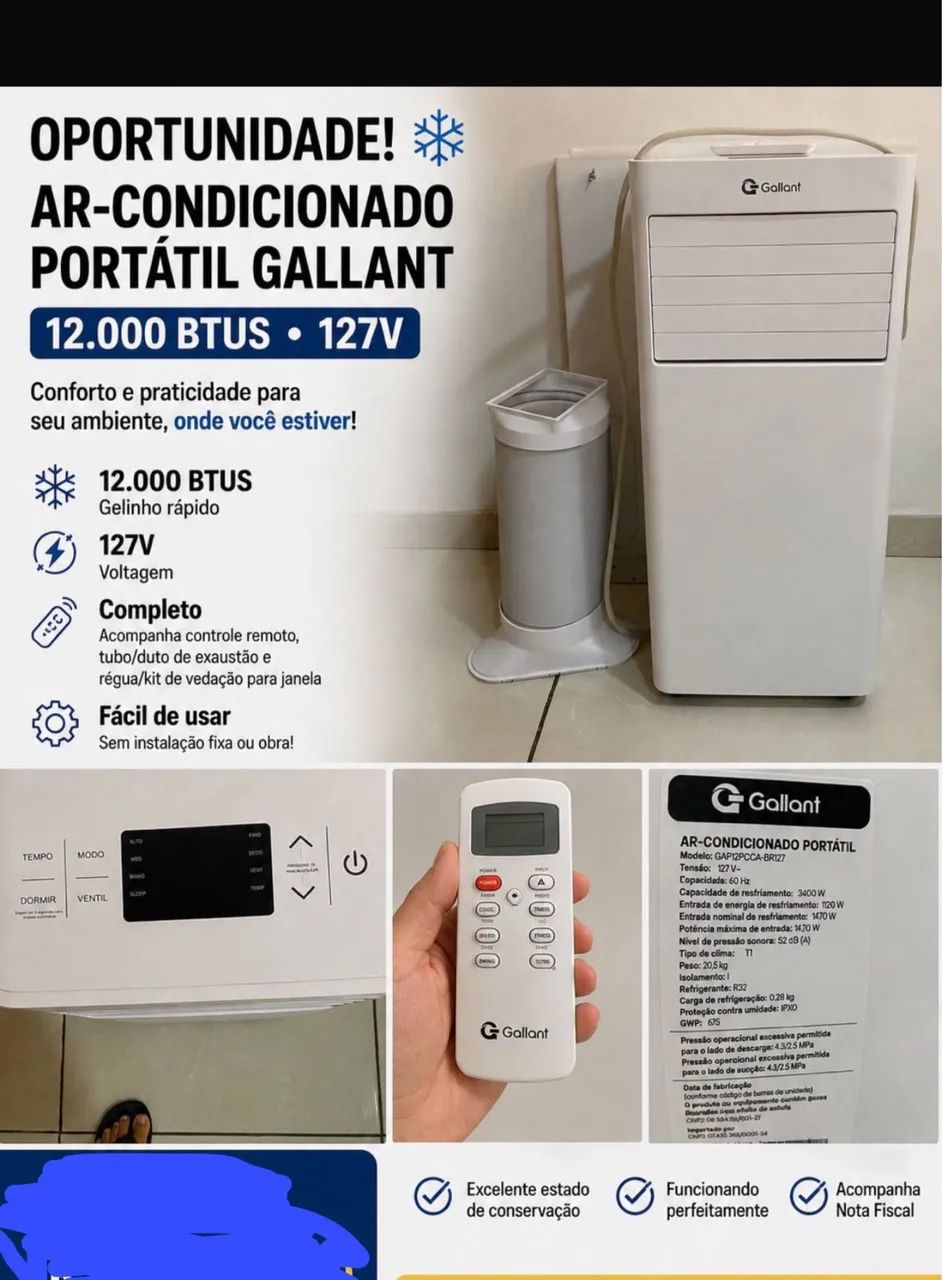 Vendo ar-condicionado portátil 