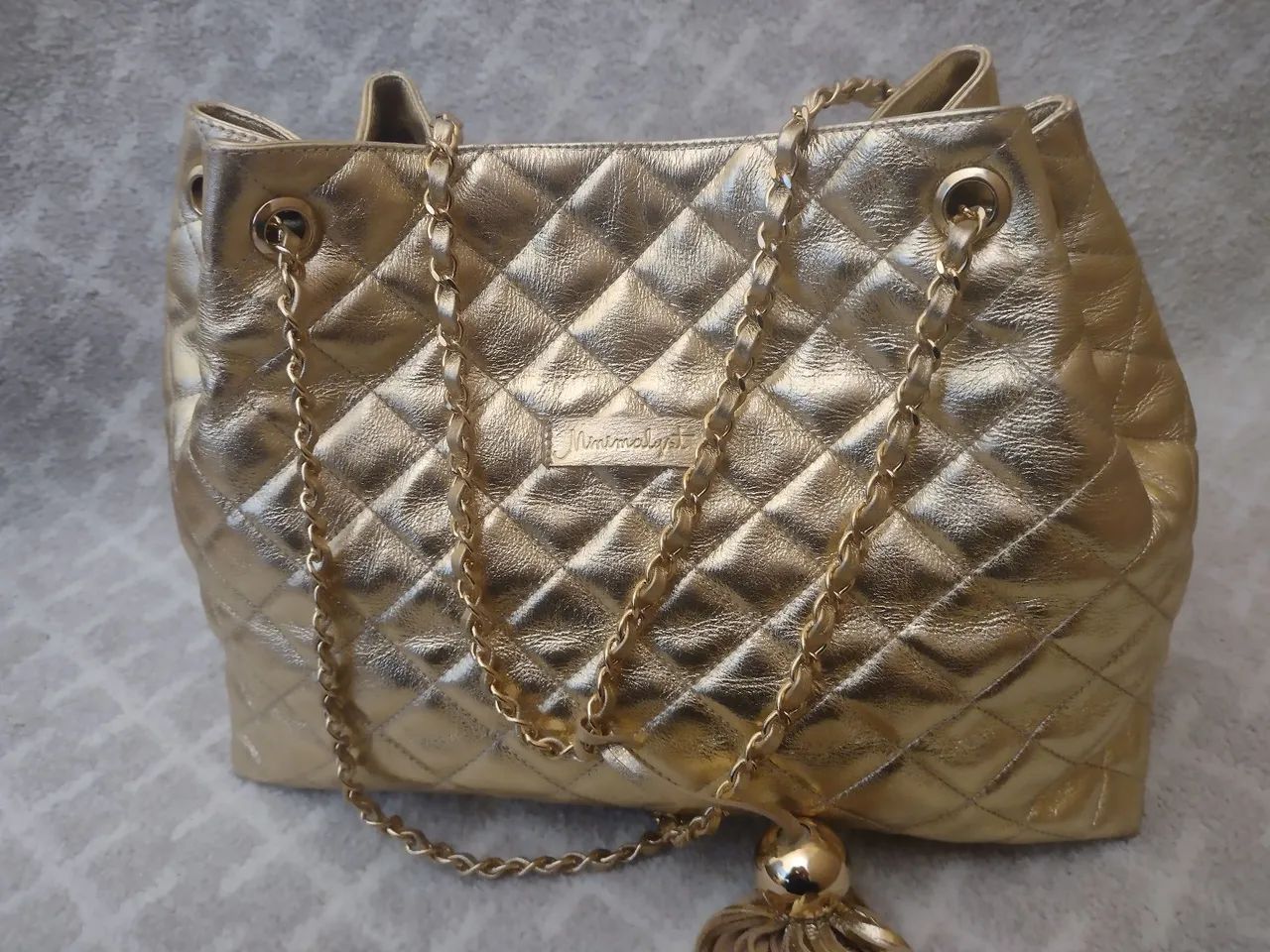 BOLSA DOURADA DE COURO - Foto 3