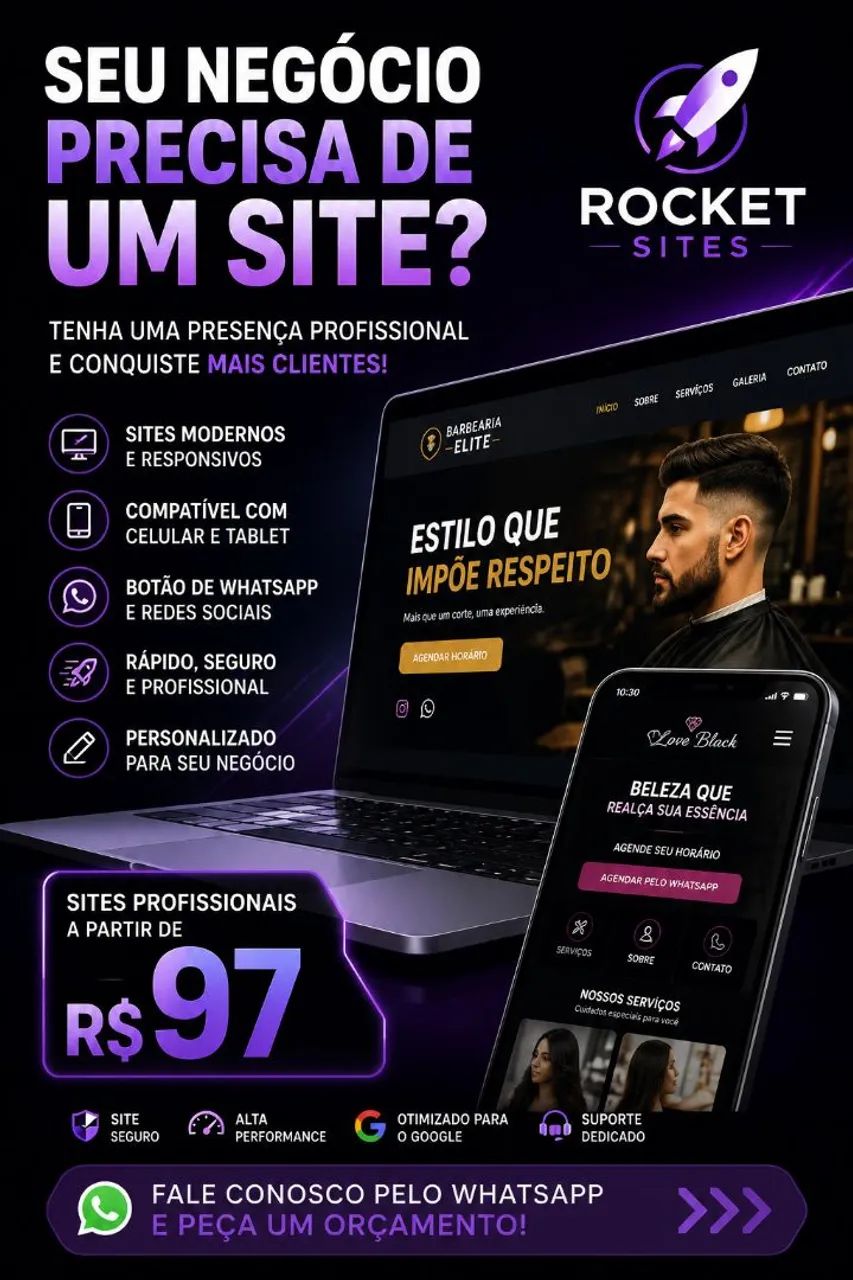 Criação de Site Profissional para Empresas ? R$ 97 ?