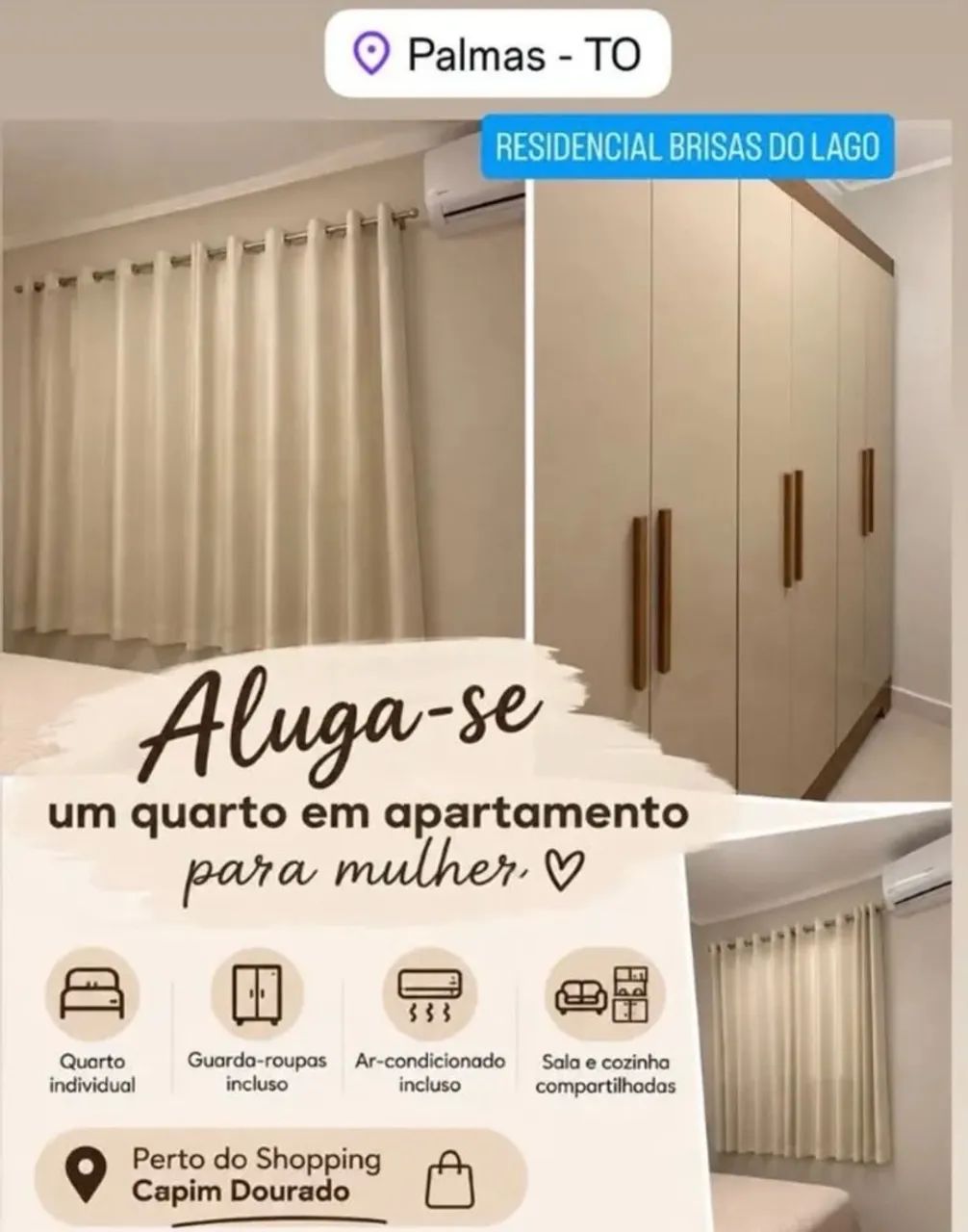 Alugo quarto para mulher - Ótima oportunidade