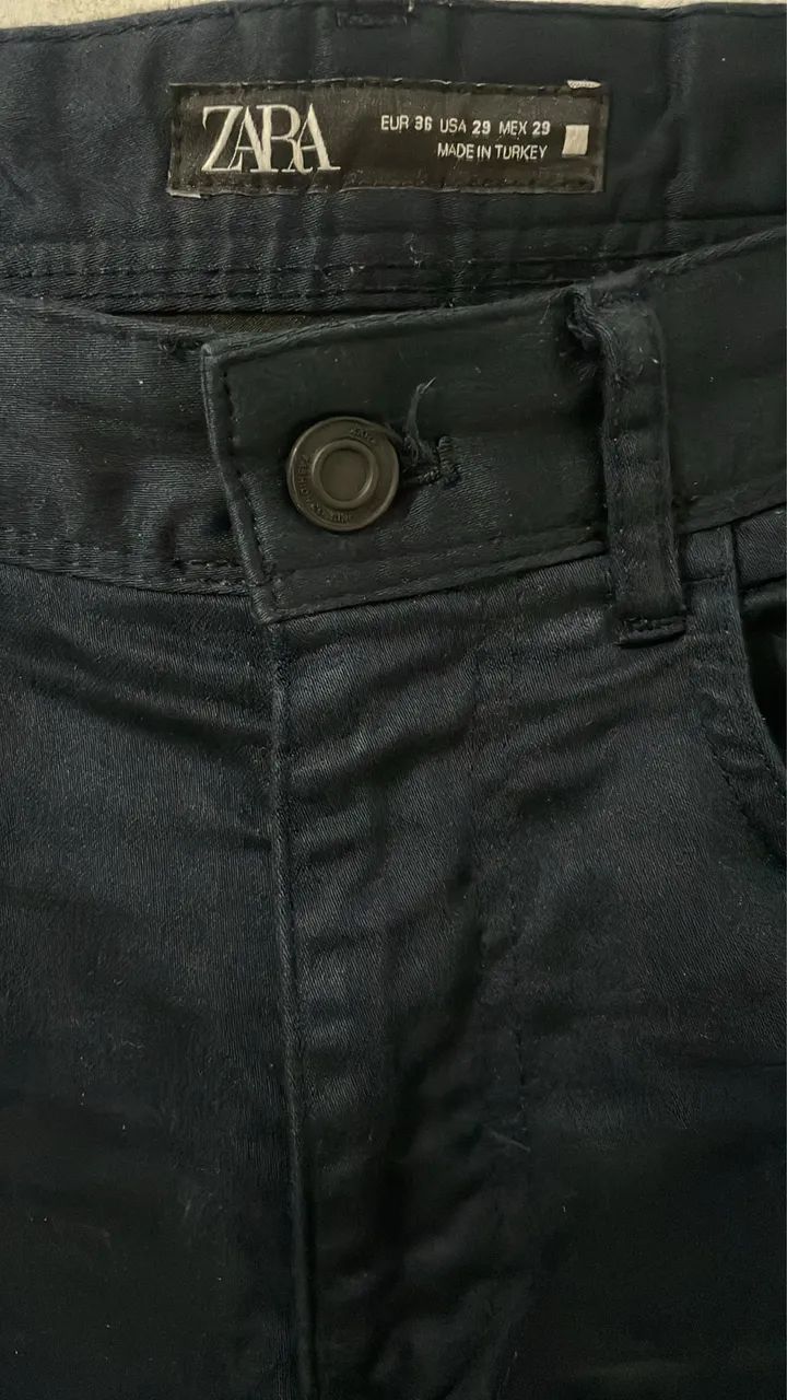 Calça chino zara azul 36 - Foto 3