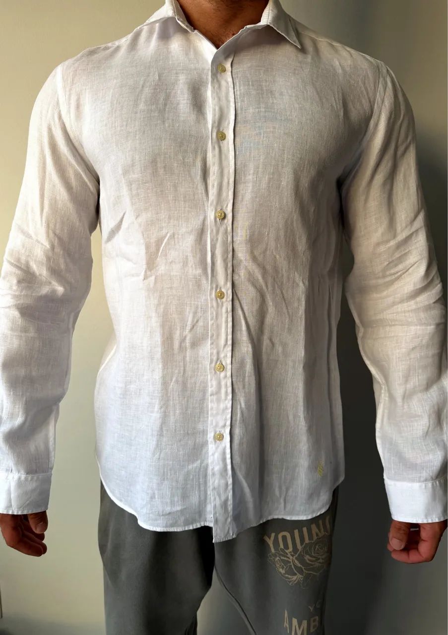 Camisa de linho branca Pineapple, tamanho 4 - Foto 5