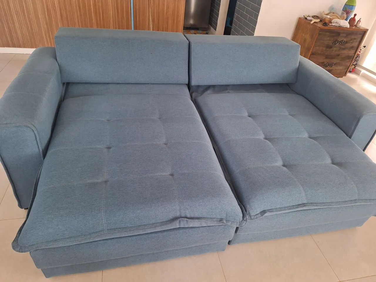 Vendo Sofá Retrátil Linho - Foto 3
