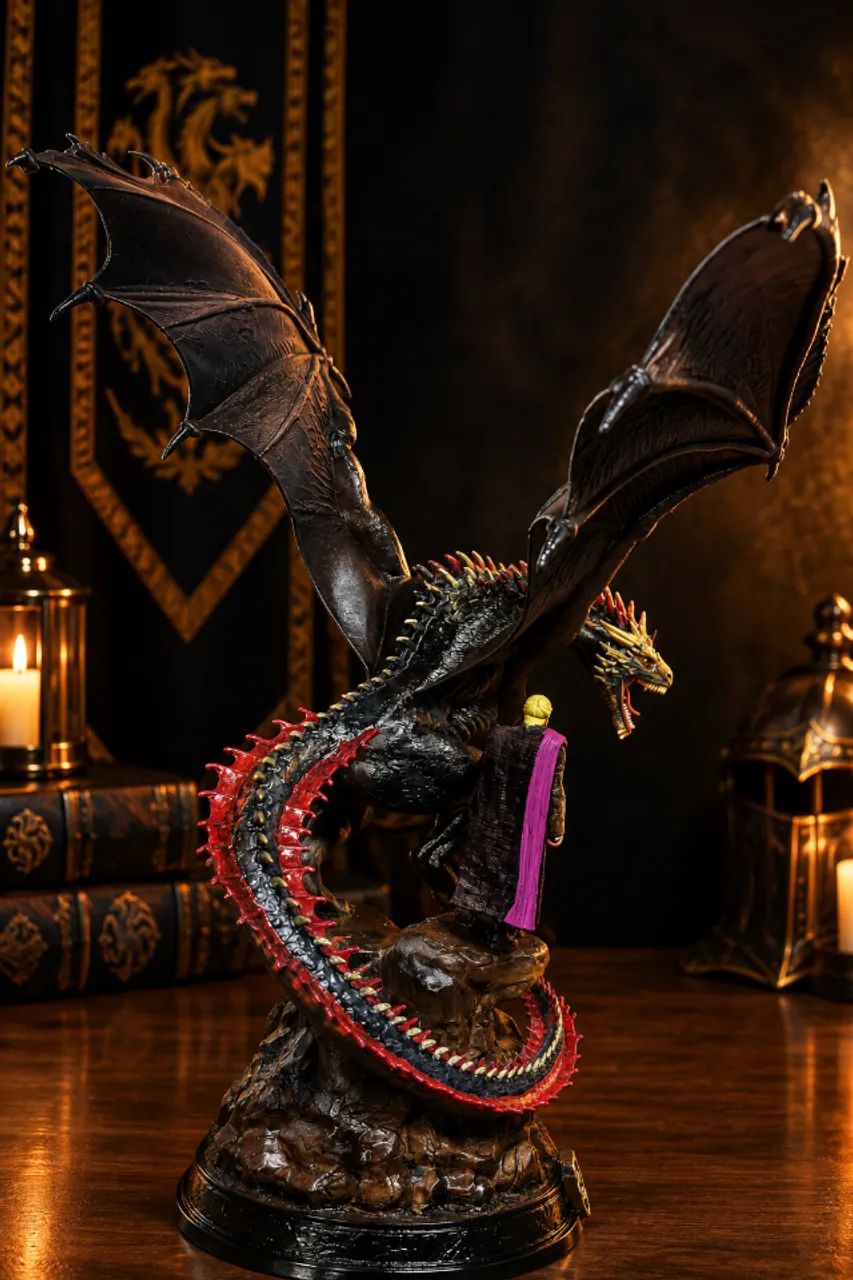 Estátua Daenerys Targaryen e Drogon Resina 3D Colecionável - Foto 4