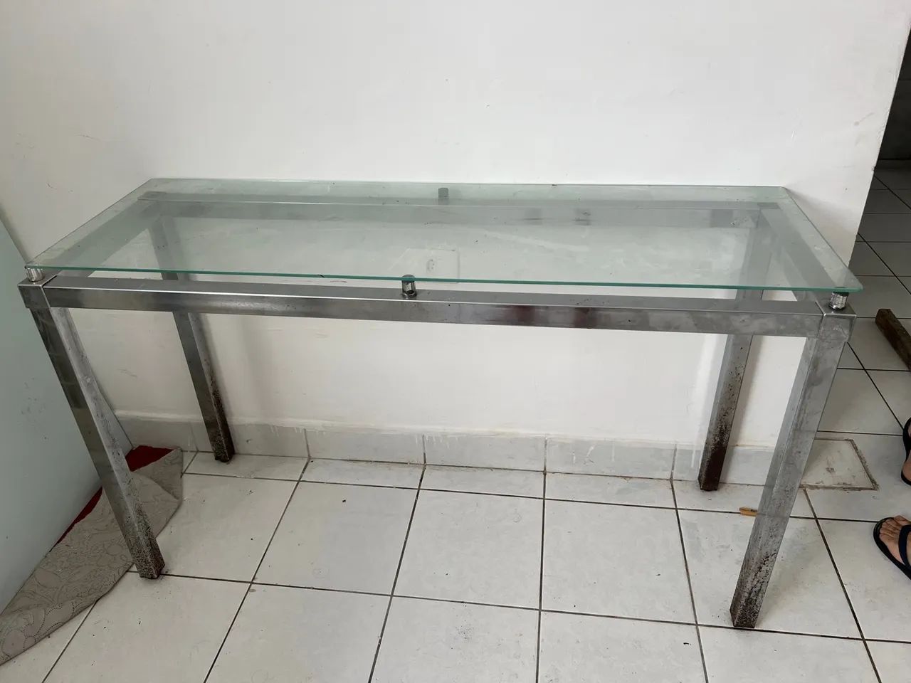 Mesa com tampo de vidro - Foto 3