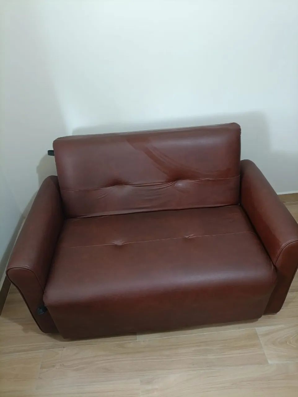 Sofá-Cama Reclinável Usado 2 Lugares - Marrom - Foto 3