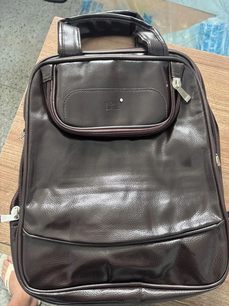 Bolsa de couro mont blanc 