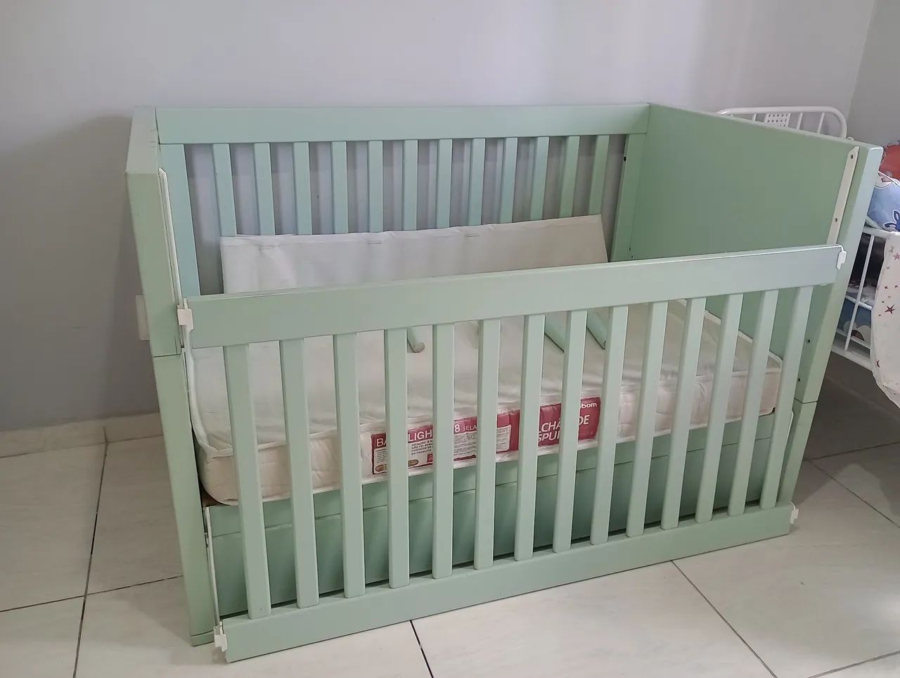 Berço americano 2 em 1 - Verde retrô 