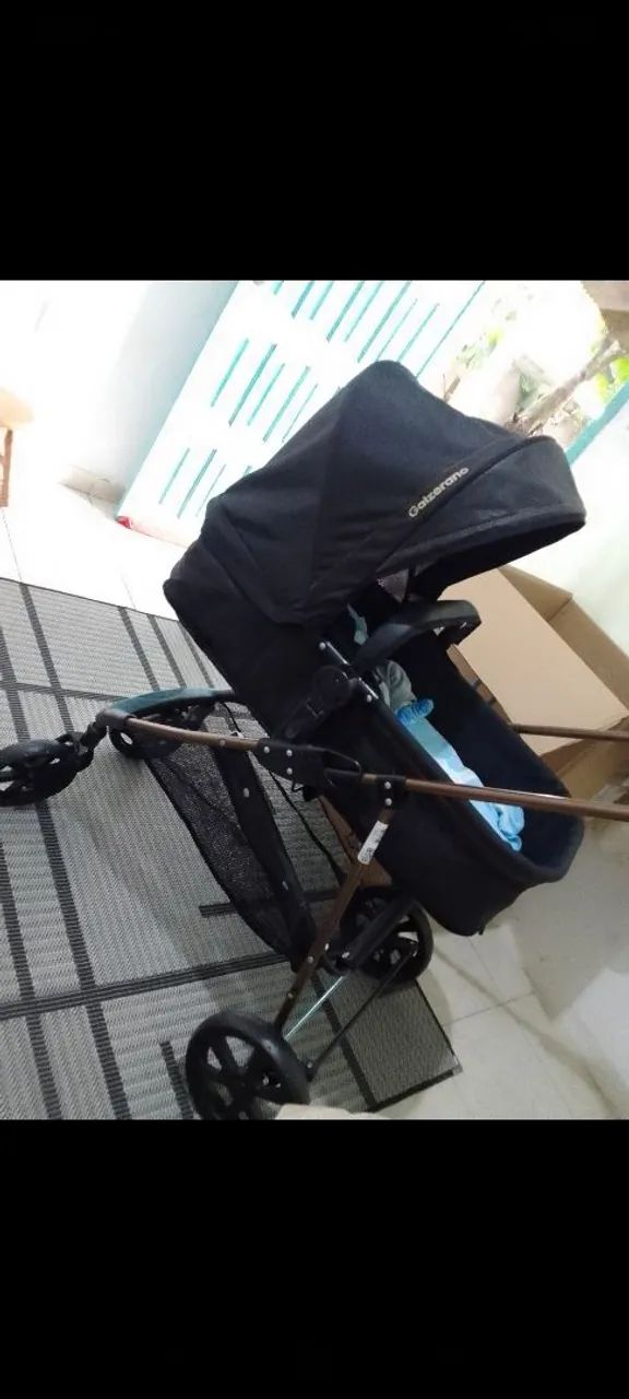 Carrinho de bebê com bebê conforto  - Foto 3