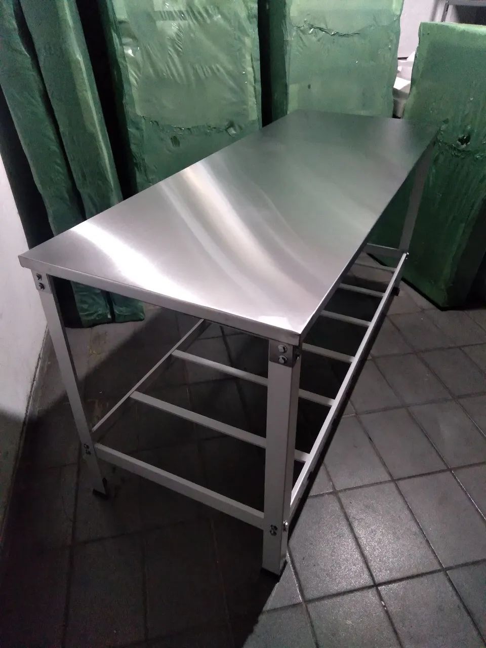 Mesa De inox 1,90 Metro resistente e Reforçada Nova 