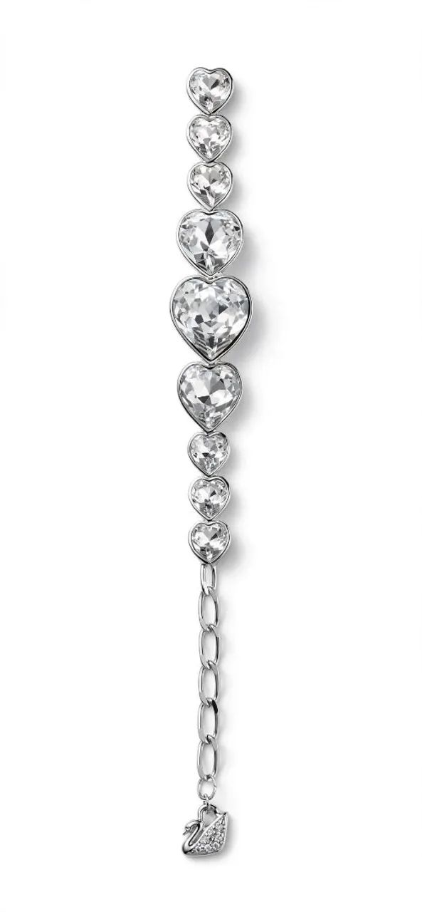 Pulseira Swarovski corações cristais