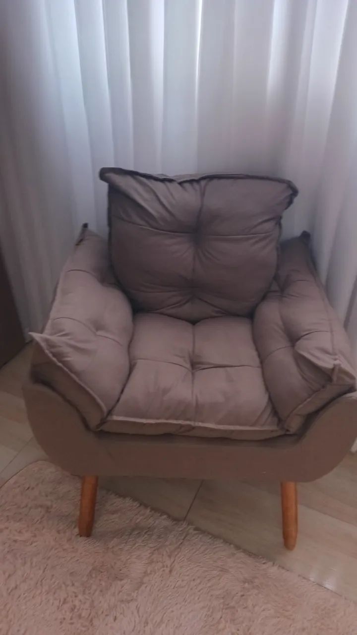 2 lindas poltronas novas opala cor caputino  - Foto 3
