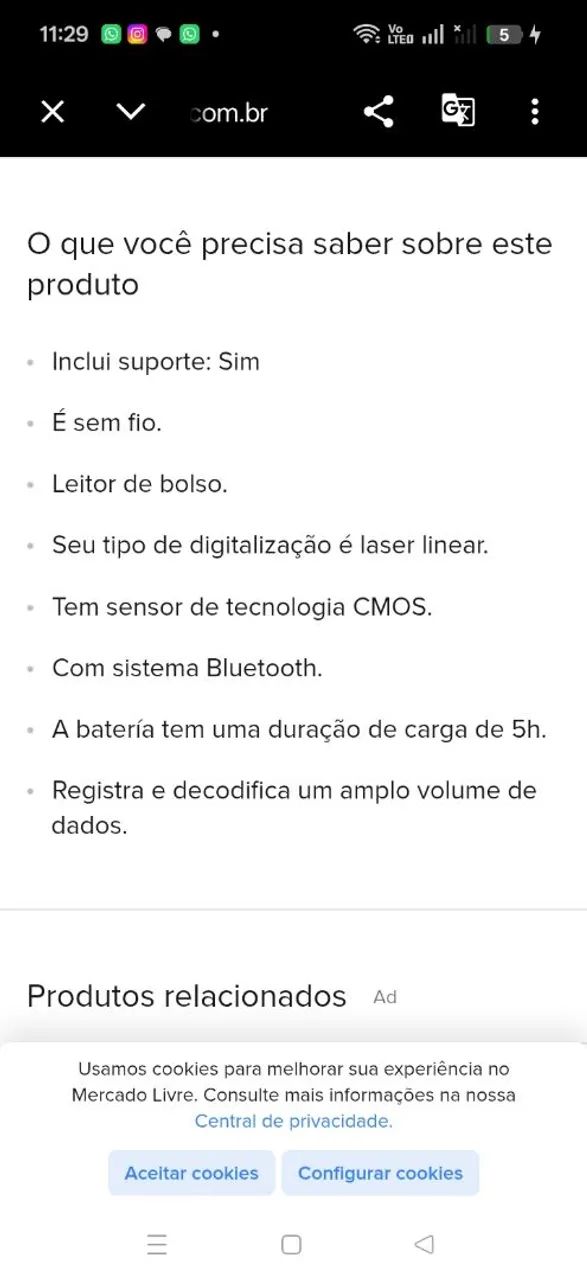 Leitor de código de barras  - Foto 4