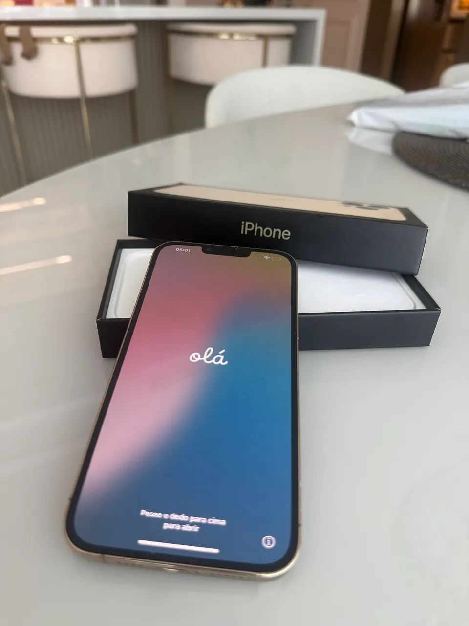 iPhone 13 Pro Max dourado (Gold) 128Gb - 78% bateria - ótimo estado  - Foto 3