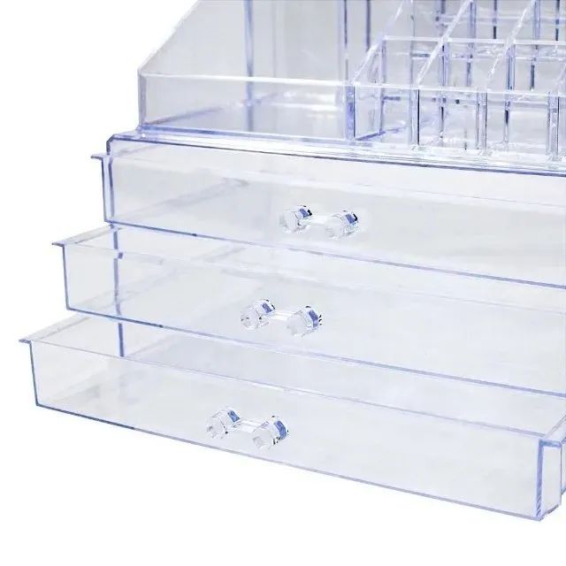 Porta Maquiagem Acrílico Duplo Batom