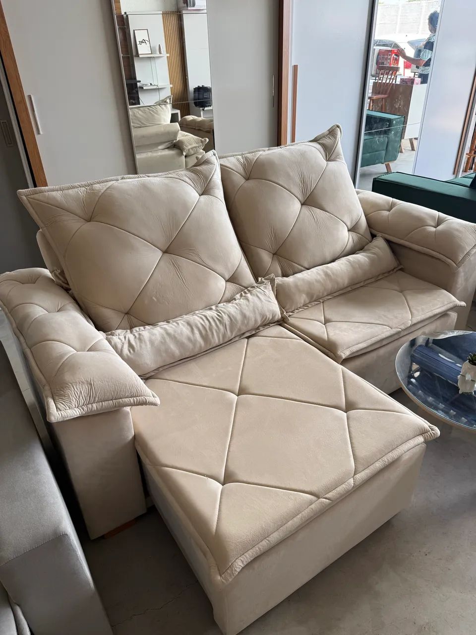 Sofa retratil reclinável com pilow top tecido jolie em Promoção! - Foto 2