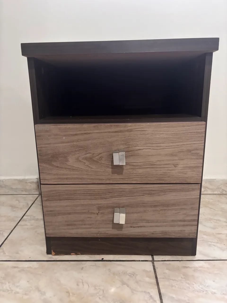 Mesa de Cabeceira Rimo MDF Amadeirada 2 Tons - Moderna e Elegante