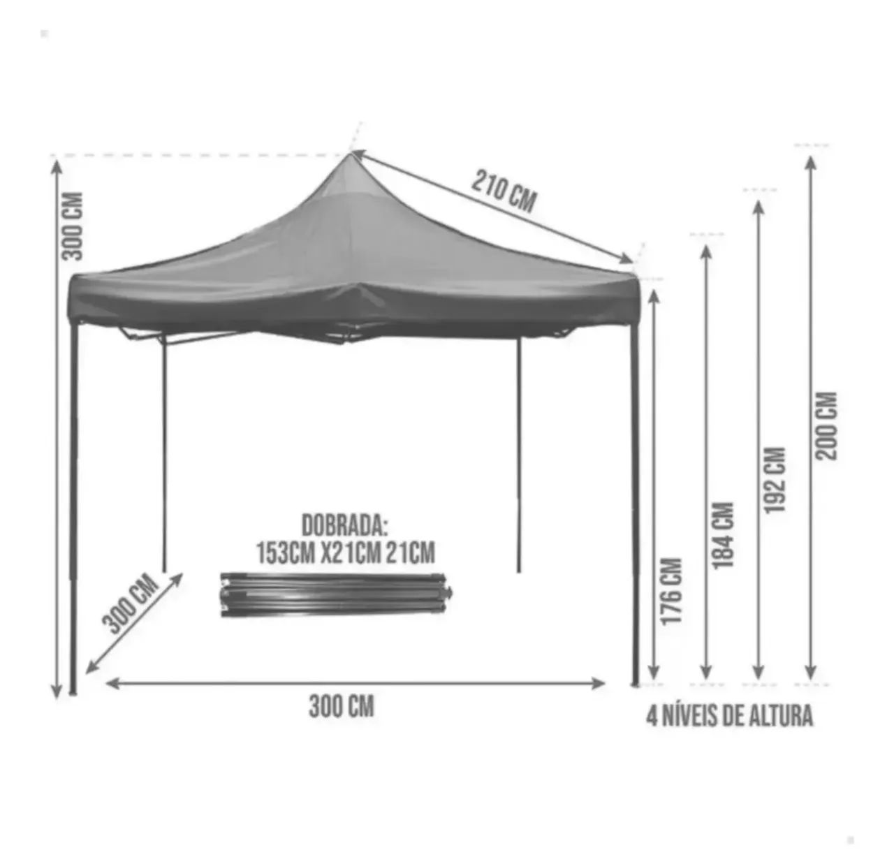 Tenda sanfonada 3 x 3 - Foto 4