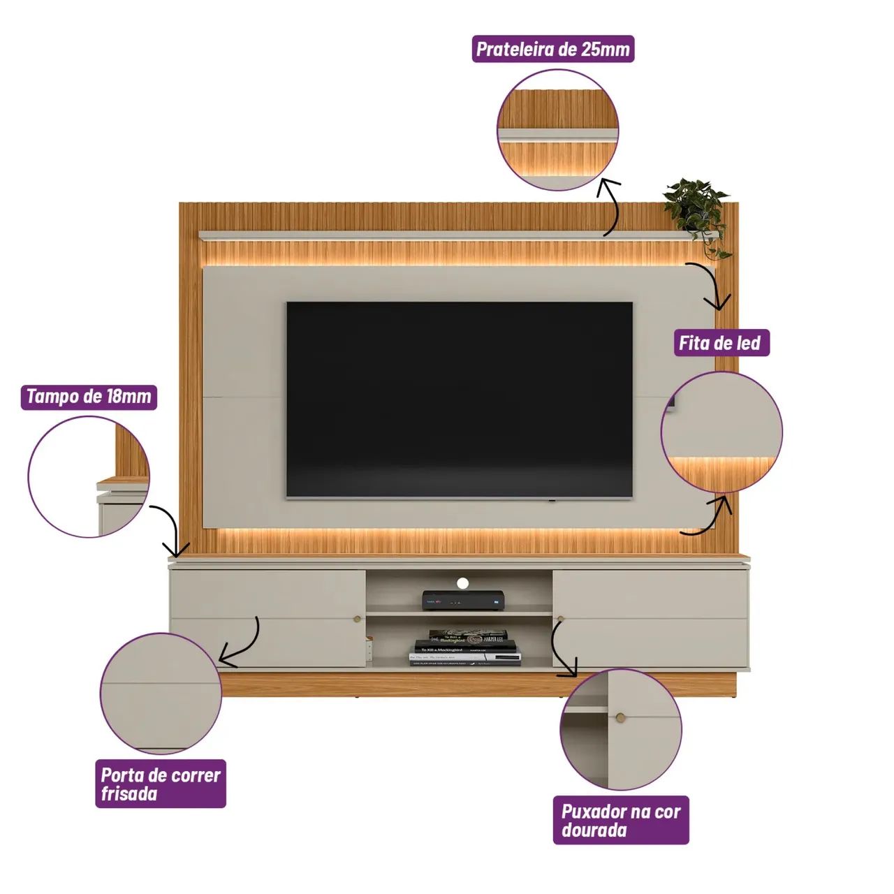 Home Guararapes Linea Brasil, ideal para TVs até 75 Polegadas - Entrega Imediata; - Foto 2