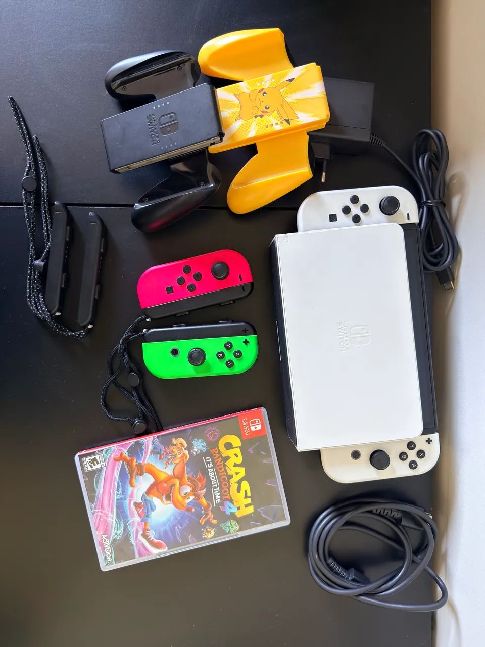 Nintendo Switch OLED branco + Joycon + Jogo - Foto 2