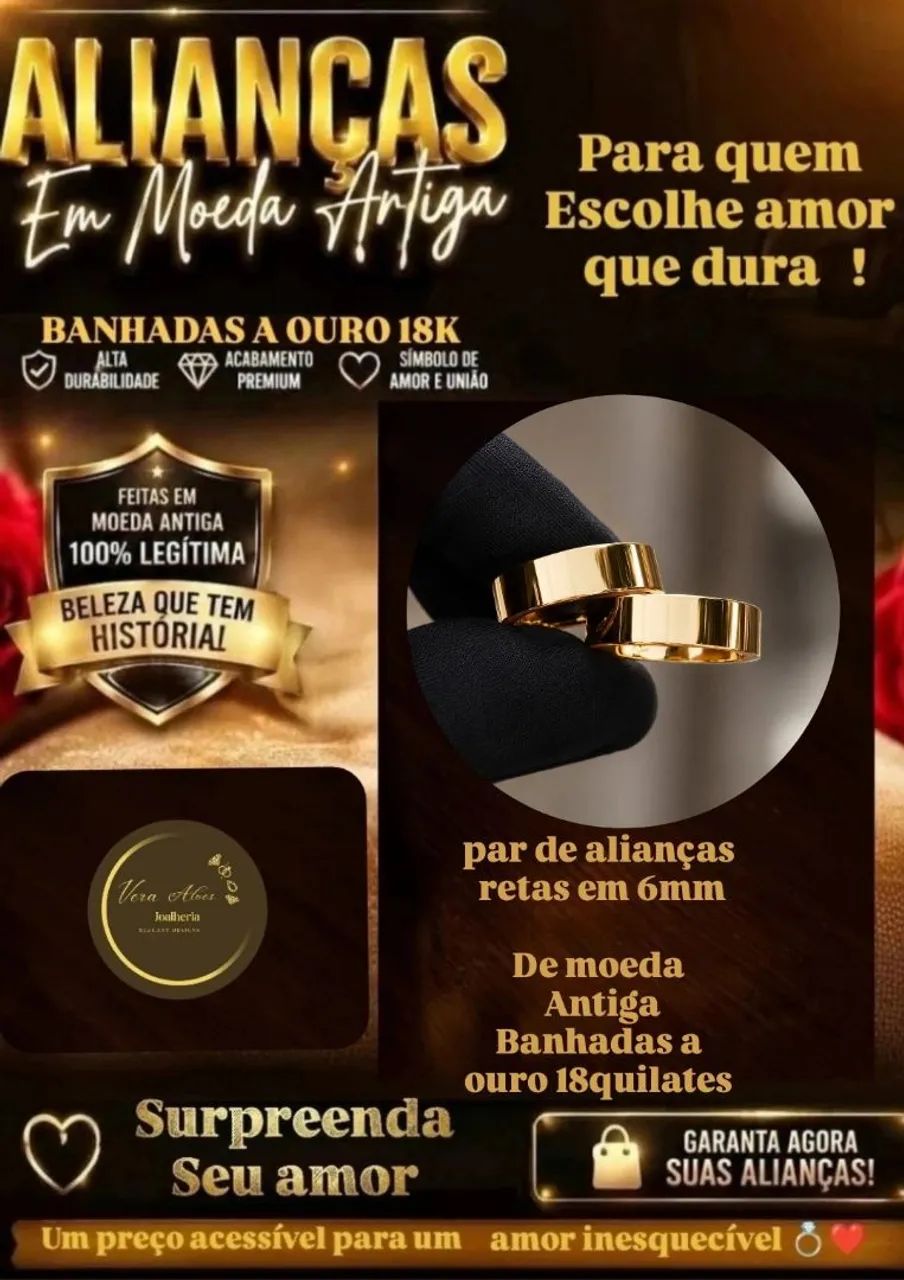 Kit casamento alianças de moeda antiga  - Foto 3