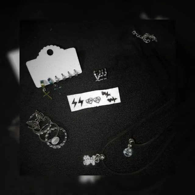 Kit bijuterias prateadas