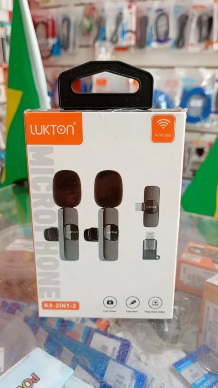 Kit Duplo Mini Microfone Sem Fio De Lapela 2 Em 1 - Novo