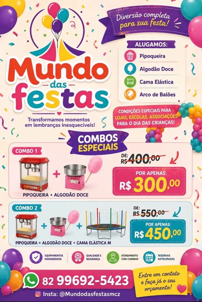 Pipoca e algodão doce 