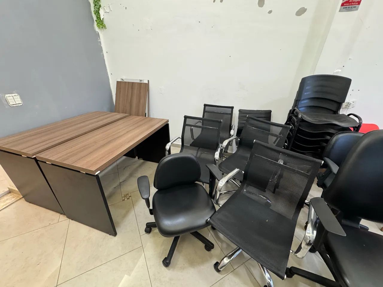 Mesa + cadeiras escritório reunião  - Foto 4