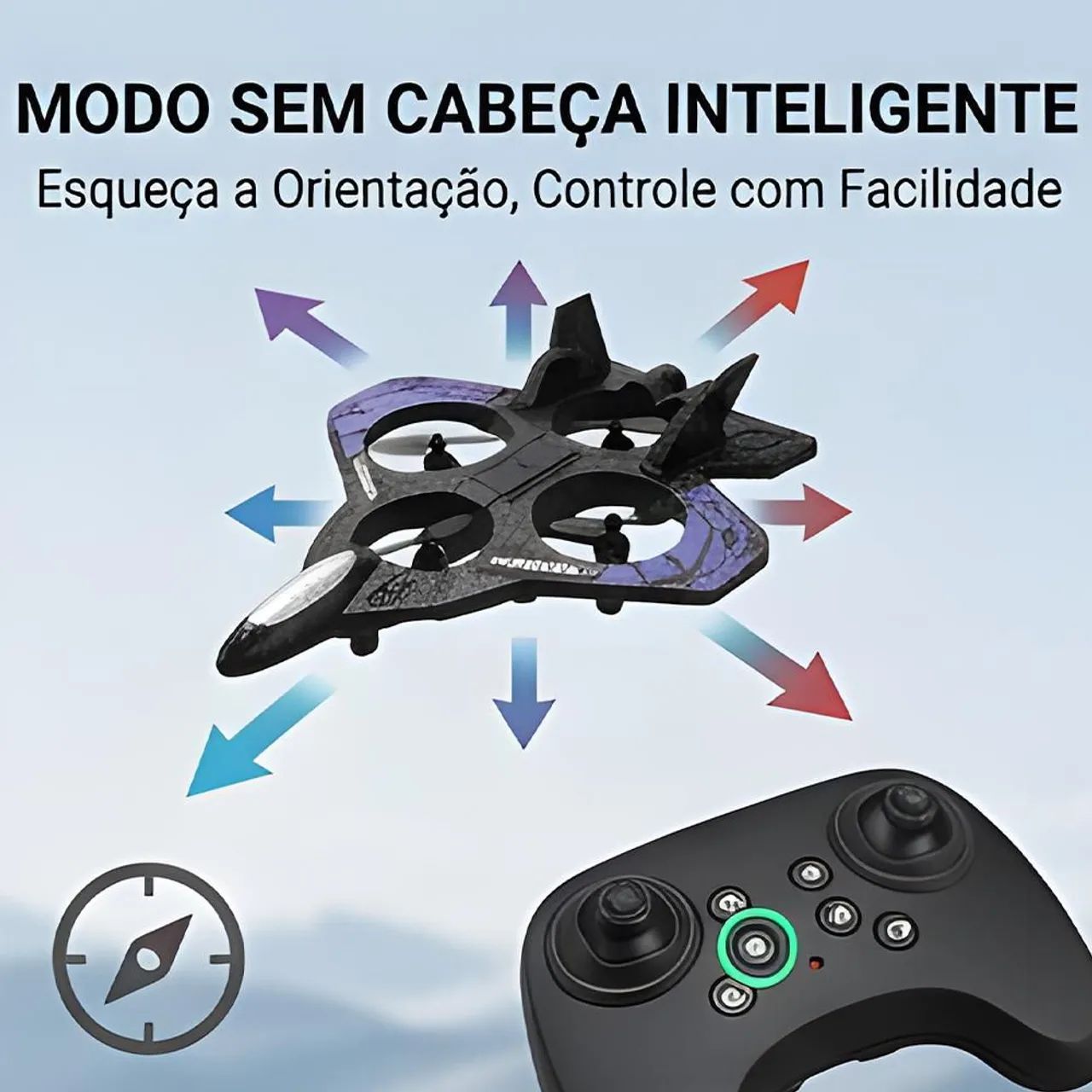 Jato drone vôo horizontal e vertical  - Foto 4