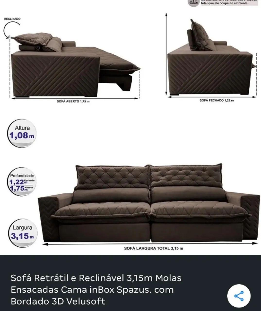 Sofá retrátil e reclinável  - Foto 2