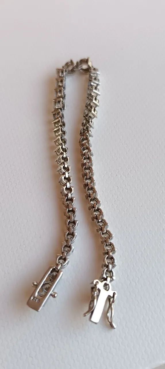 Pulseira de prata riviera - Foto 5